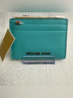 Michael Kors Jet Set Card Holder Leather- Color: Ocean Blue 🫰